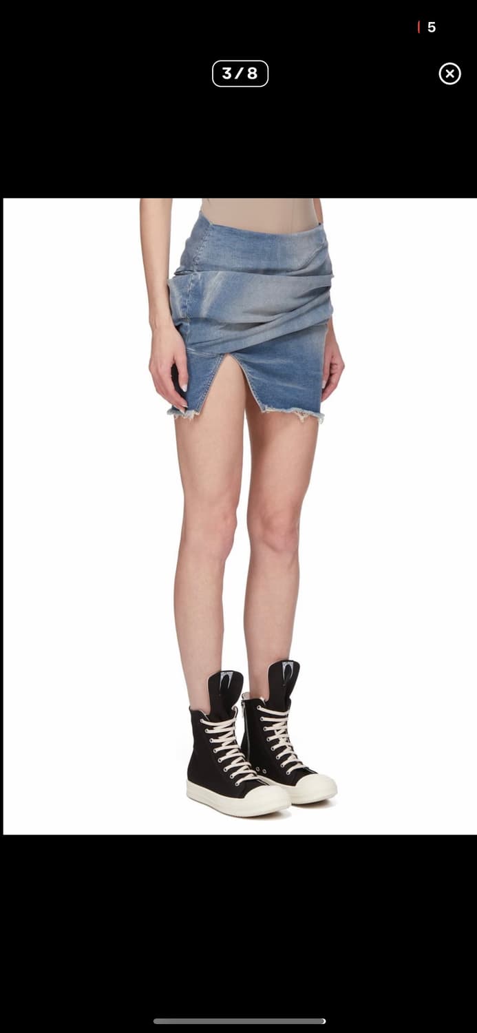 릭오웬스 다크쉐도우 25ss 드레이프 데님 미니 스커트 상품이미지2