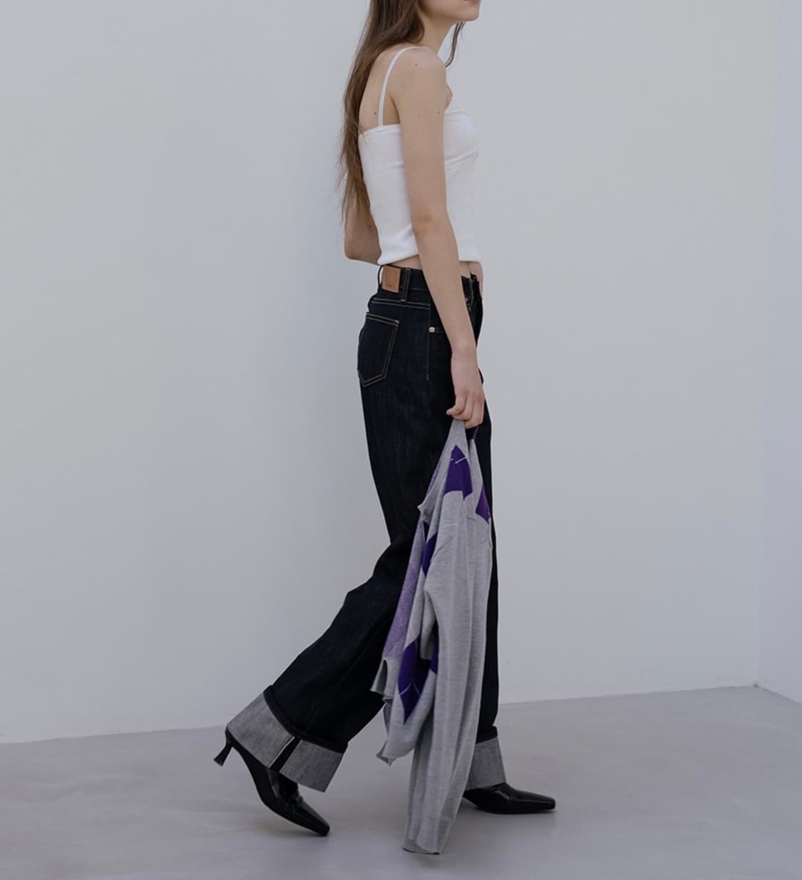 [미 시착 새 상품] 틸아이다이 롤업 생지데님 s 상품이미지2