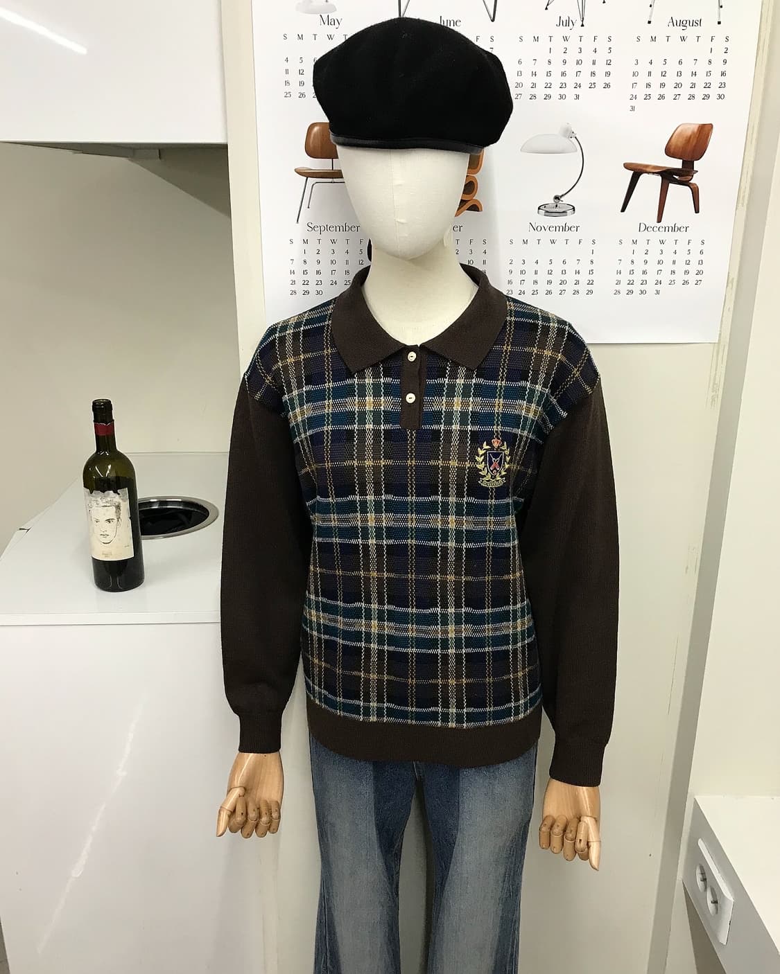 버버리 울 금장 체크 카라 니트 상품이미지6