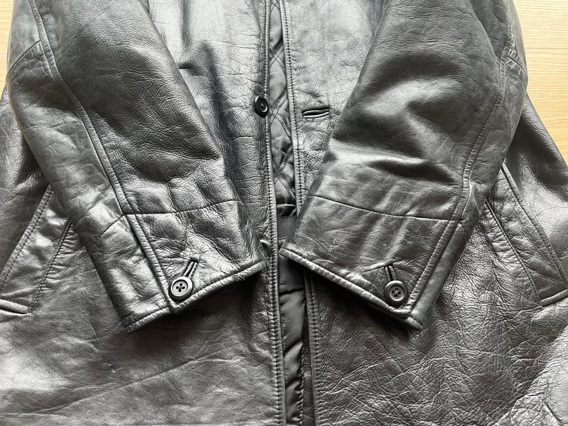 [L] 올드 갭 빈티지 레더 카 코트 블랙 상품이미지7