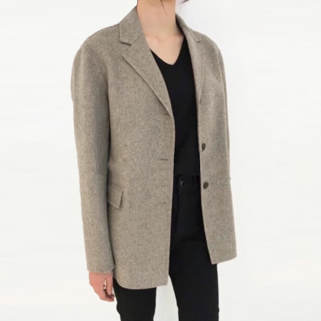 하우스(HAUS) 핸드메이드 3버튼 울자켓 프리사이즈 새상품 상품이미지2