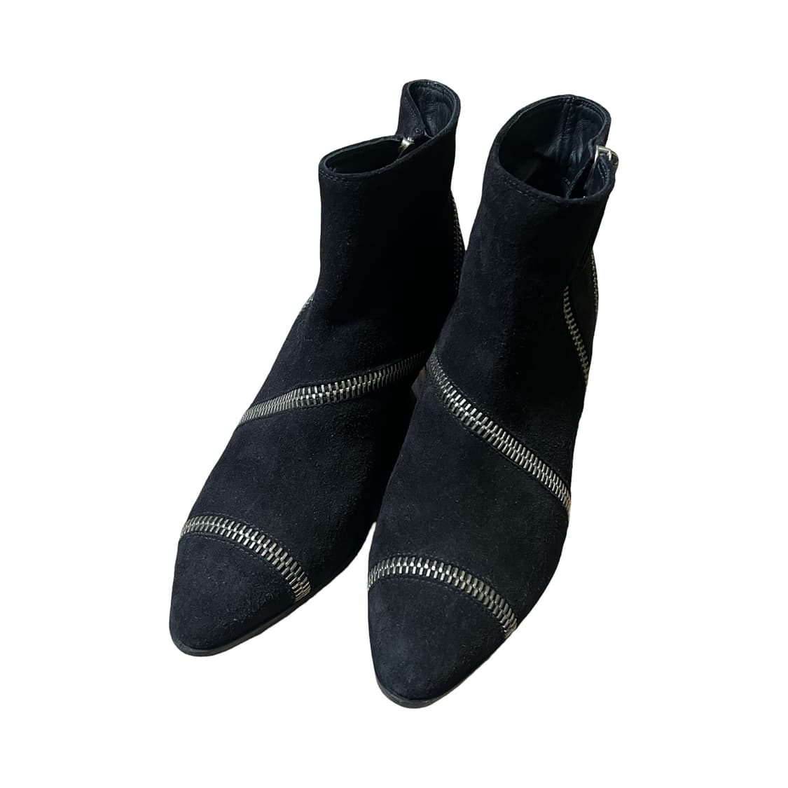 쥬세페쟈노티 블랙 스웨이드 지퍼 앵클 부츠 상품이미지2