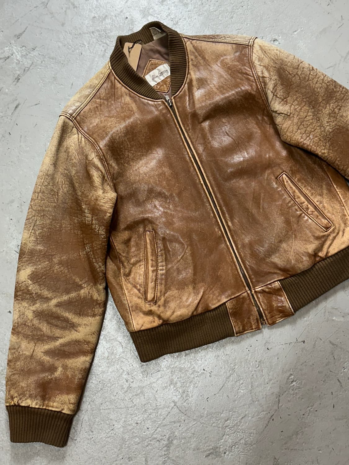 90's 빈티지 레더 봄버 자켓 빈티지 A2 디스 레더 자켓 상품이미지5