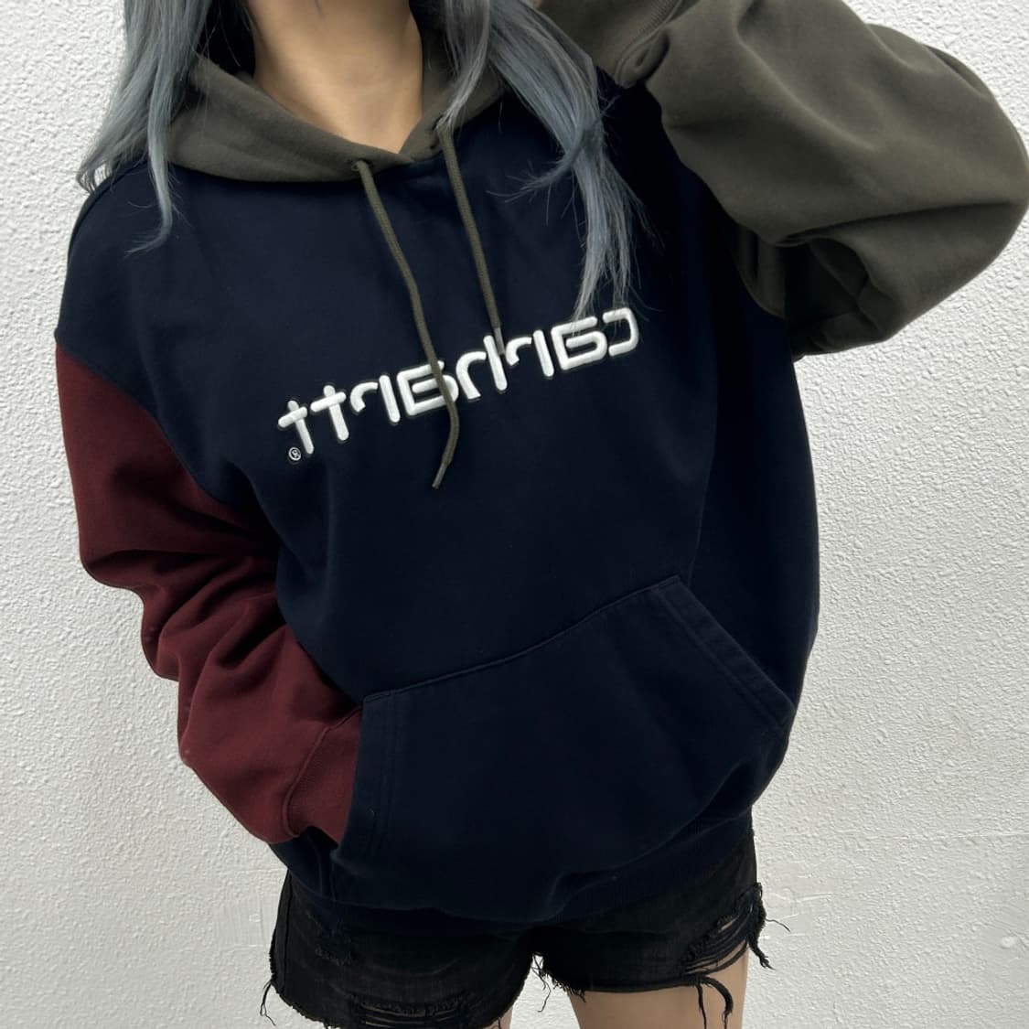 칼하트 네이비 배색 후드 L 상품이미지1