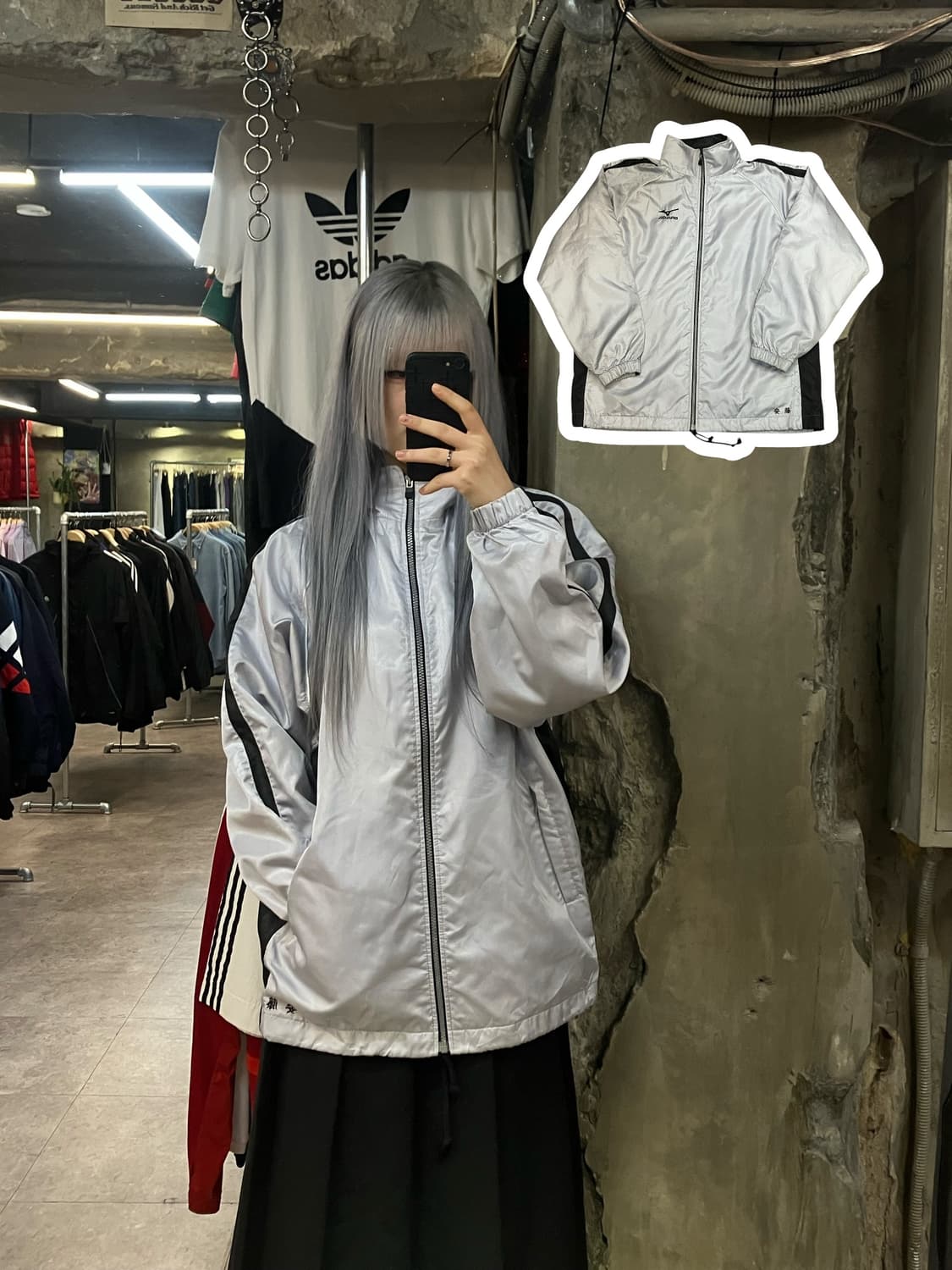 미즈노 점퍼 그레이 L #csz2504 상품이미지1