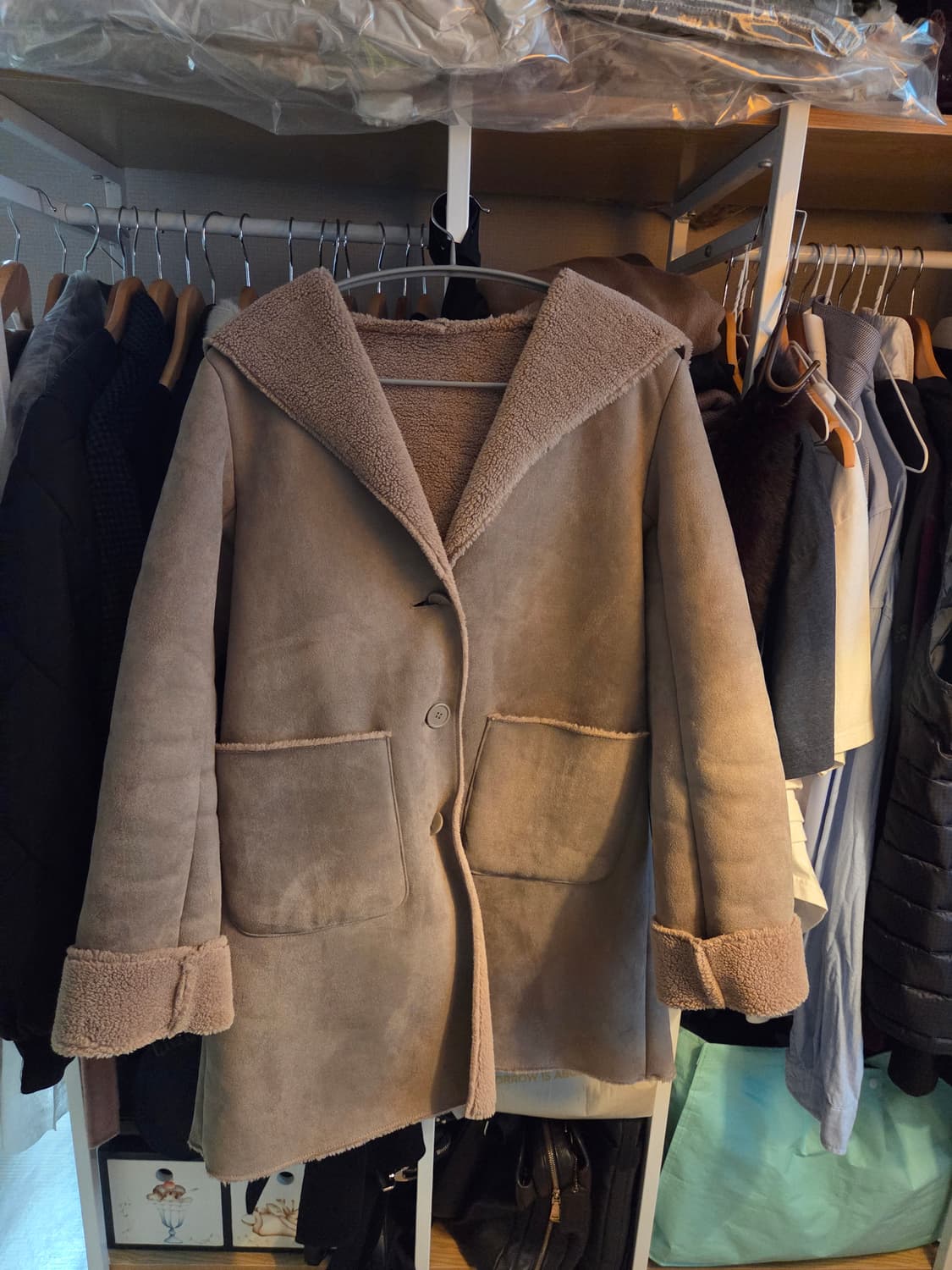 데일리 모리 양털안감 무스탕 상품이미지1