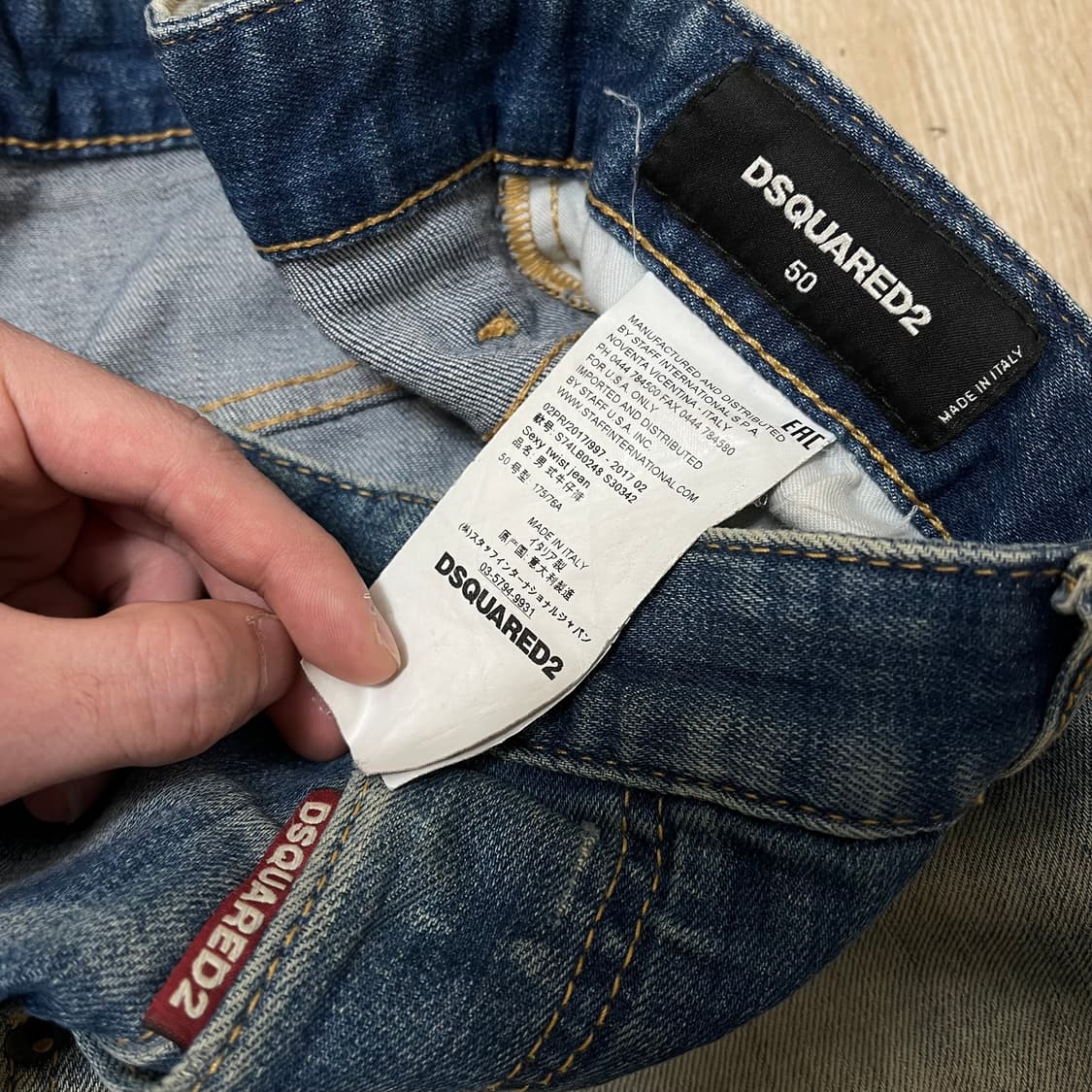 디스퀘어드2 Dsquared2 데미지 워싱 데님 청바지 50사이즈 상품이미지6