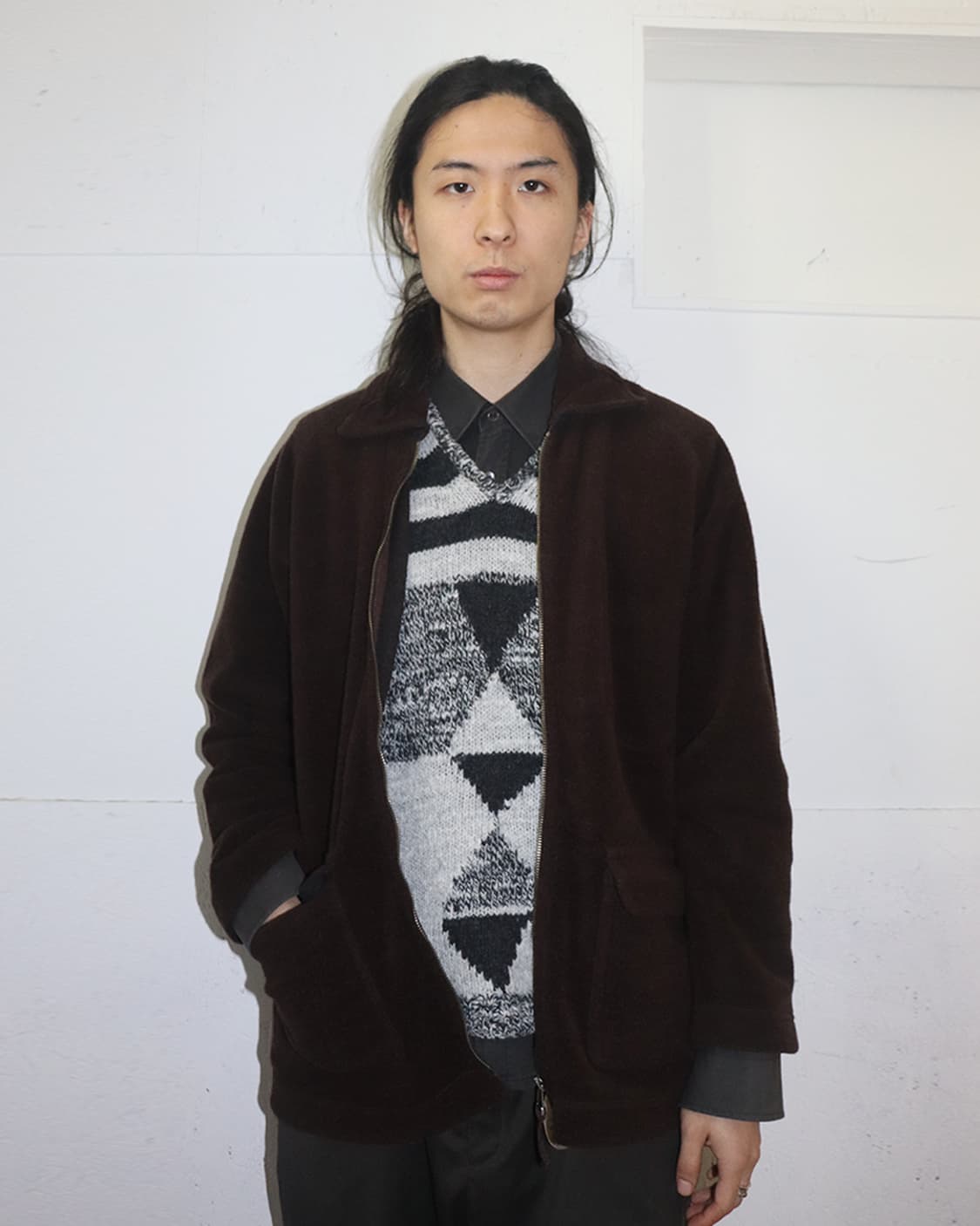 미츠미네 클래식 울 블루종 상품이미지1