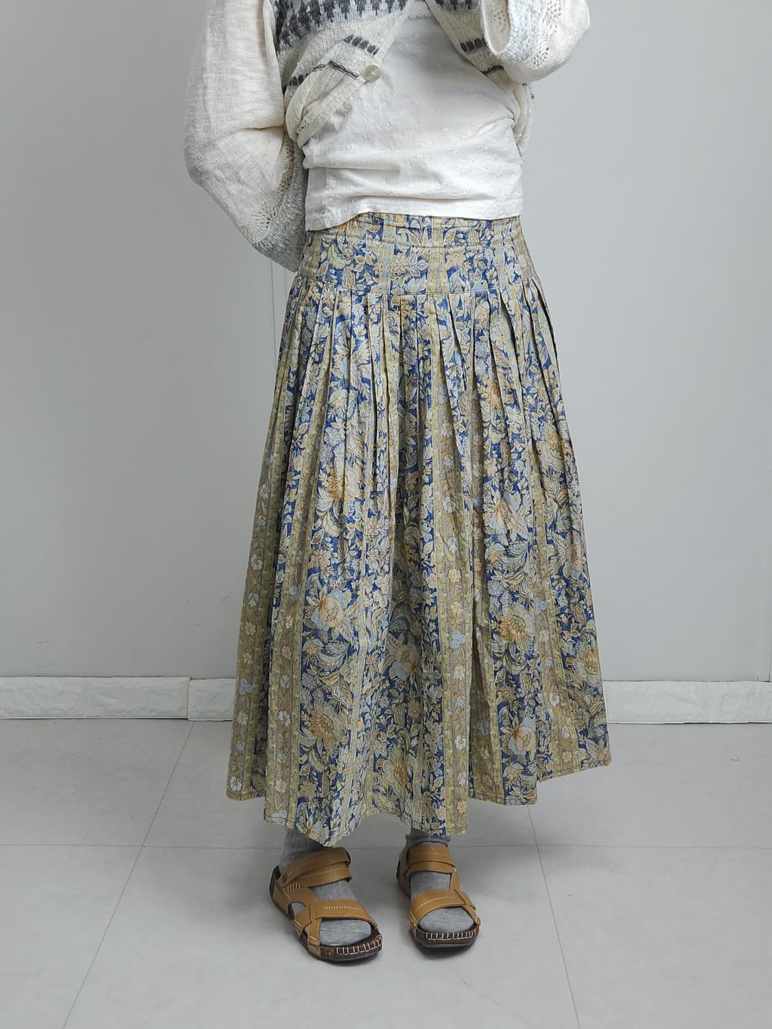 플로럴 에스닉 롱 스커트 상품이미지2