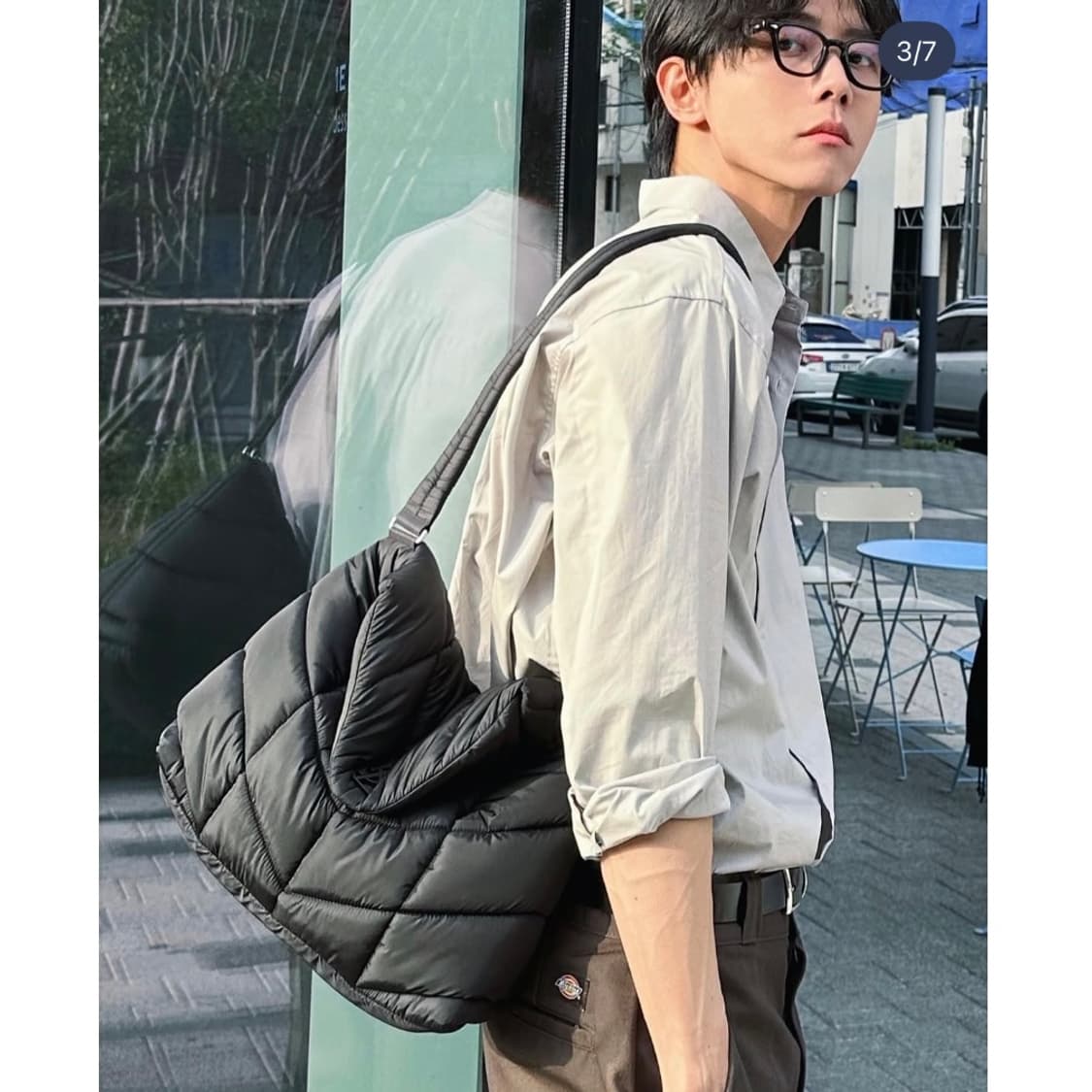 생로랑 733630 블랙 푸퍼 나일론 메신저 숄더백H00294 상품이미지9