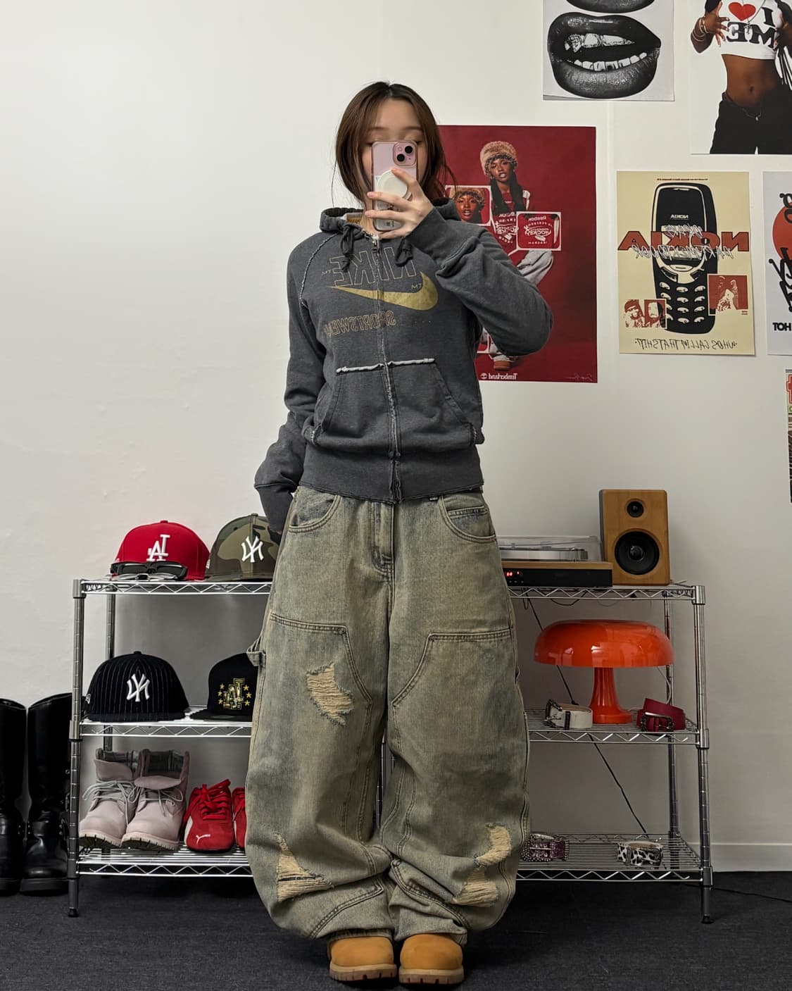 나이키 00s 빅스우시 차콜 후드집업 상품이미지4