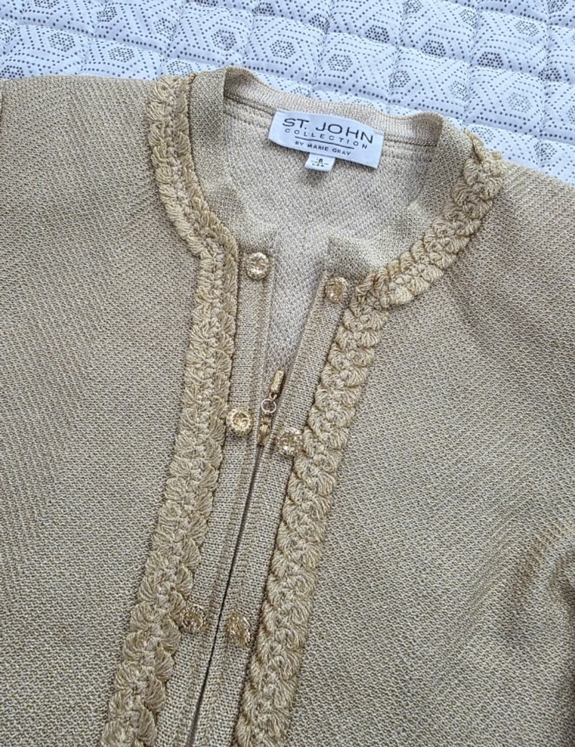 ST. JOHN 세인트존 골드 트위드 자켓 ~55반 상품이미지5