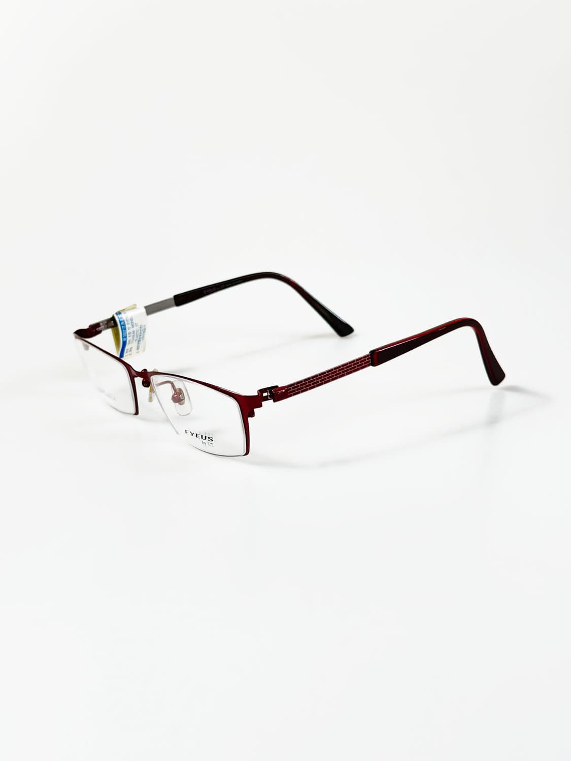 EYEUS 레드 티타늄 슬림 스퀘어 빈티지 안경 상품이미지3