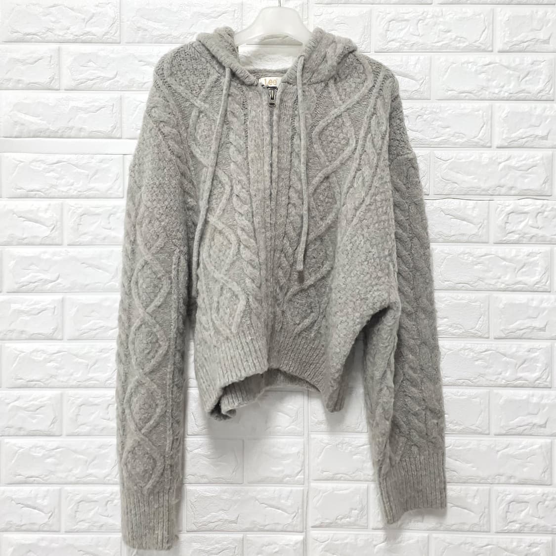 택포) Lee 꽈배기 니트 후드집업 S 상품이미지1