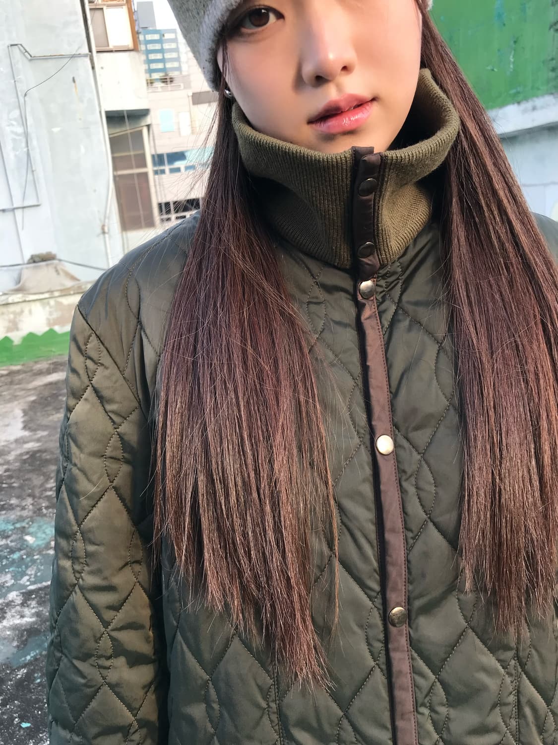 리버시블 카키 패딩 자켓 상품이미지2