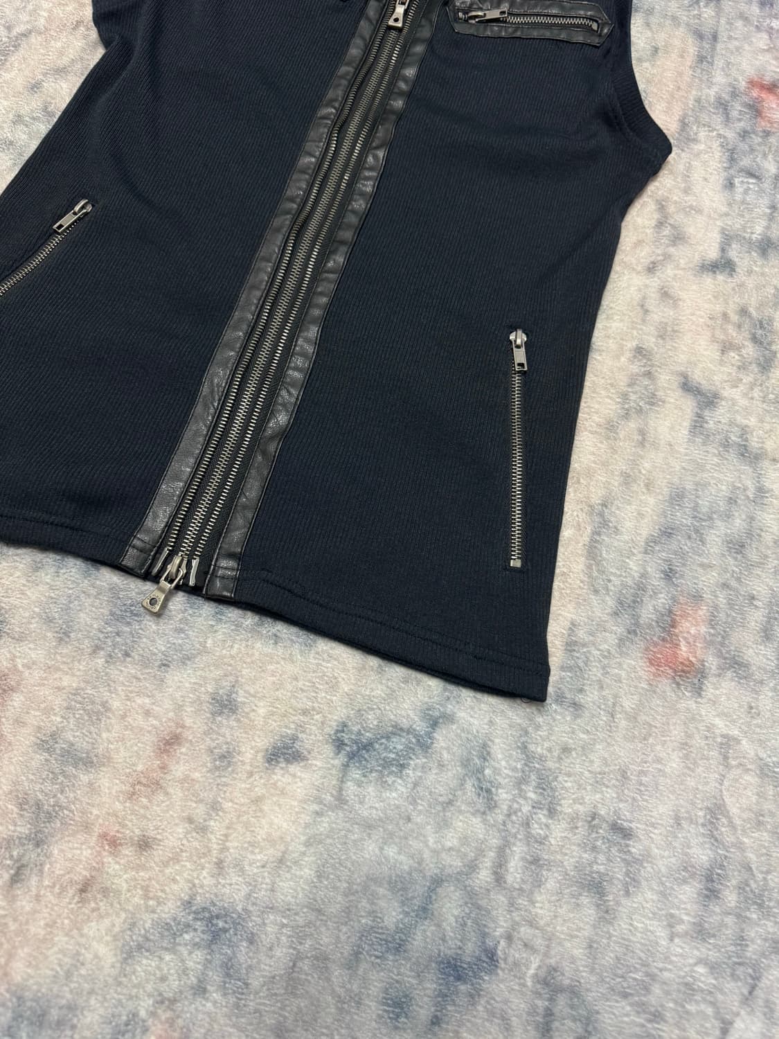 Semantic design 00s leather trimming ves 상품이미지6