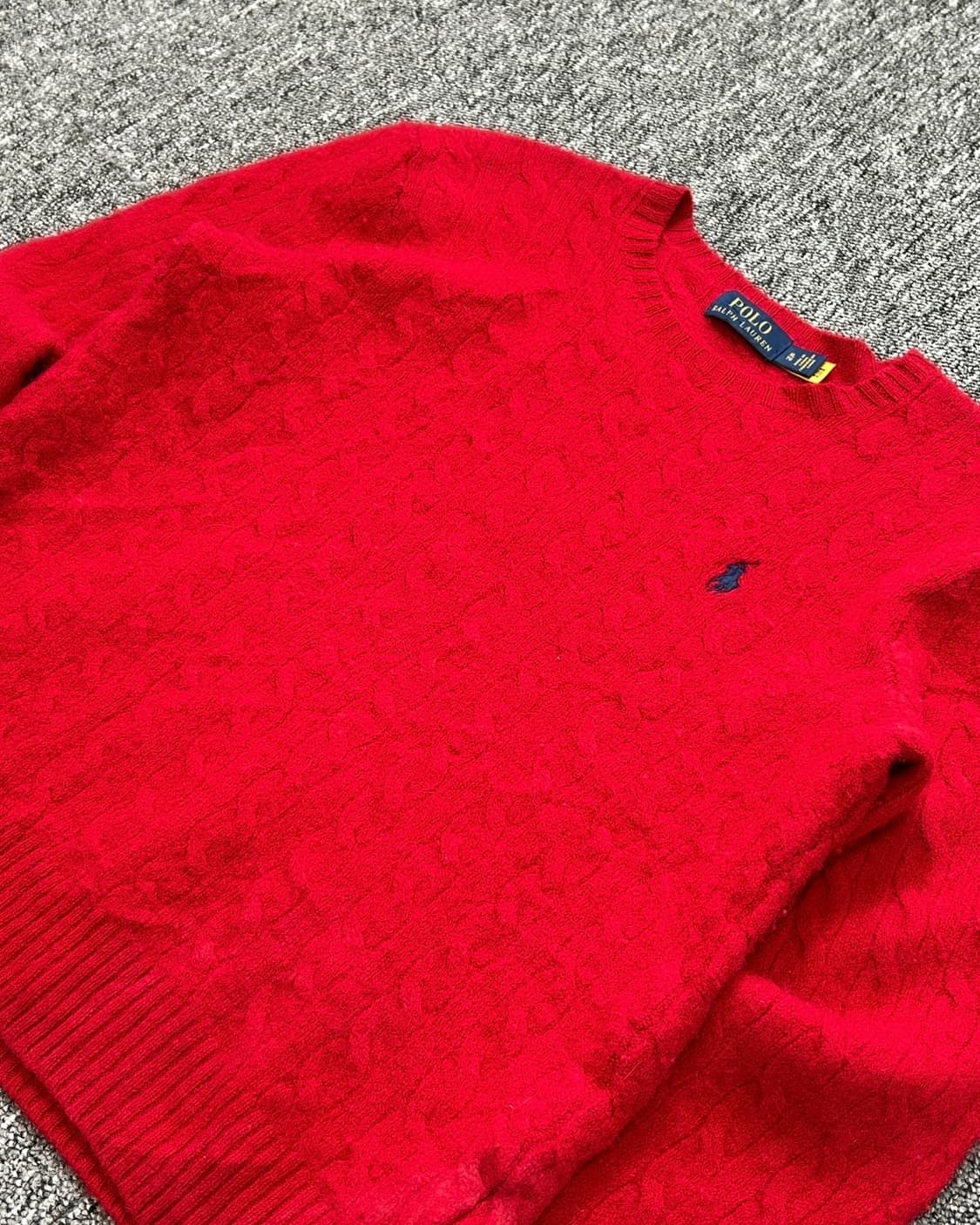 폴로 랄프로렌 레드 케이블 울 니트 스웨터  상품이미지2
