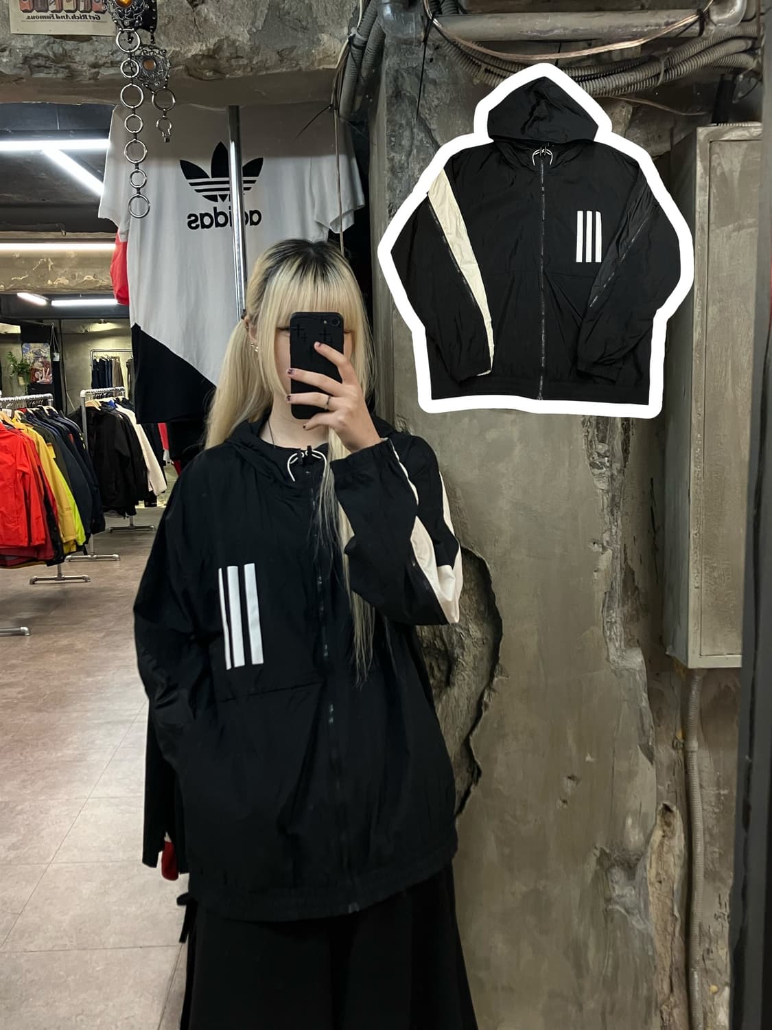 아디다스 바람막이 블랙 XXL  #csz2109 상품이미지1