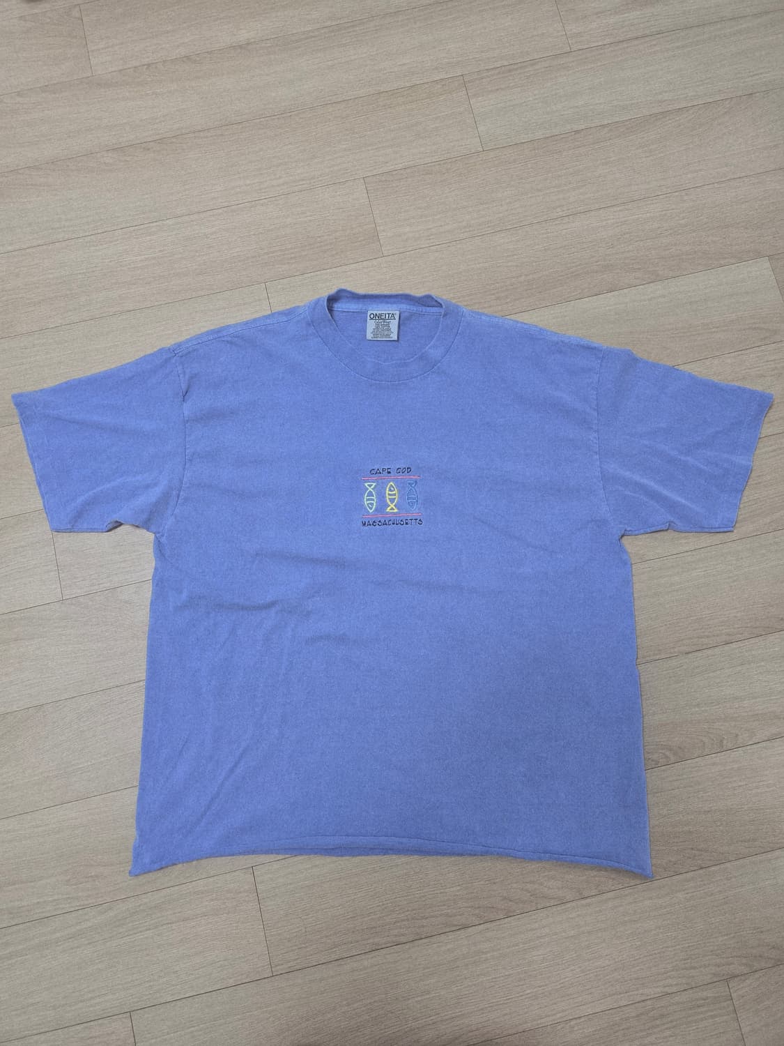 90s 빈티지 Oneita CAPE COD 케이프코드 자수 반팔 티셔츠  상품이미지1