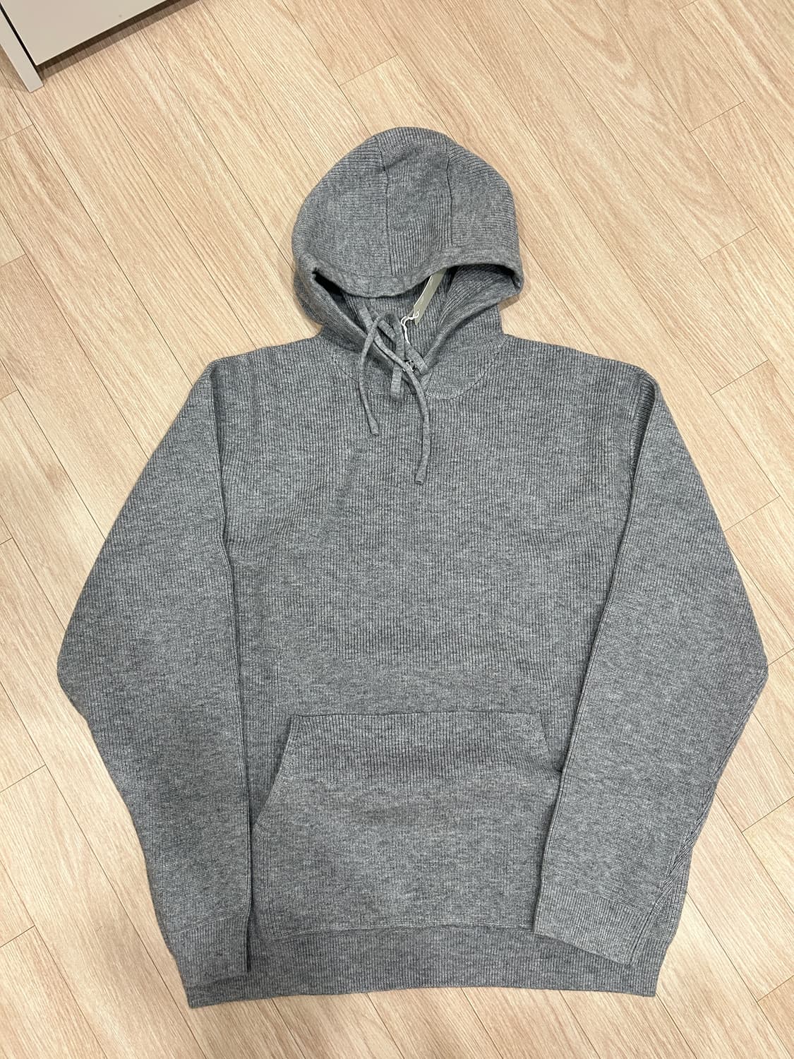 수아레 워셔블 니트 후드티 후드집업 그레이 L 상품이미지4