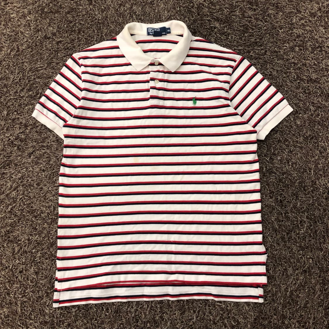 XL 폴로 랄프로렌 스트라이프 포니 카라 PK 반팔 티셔츠 상품이미지1