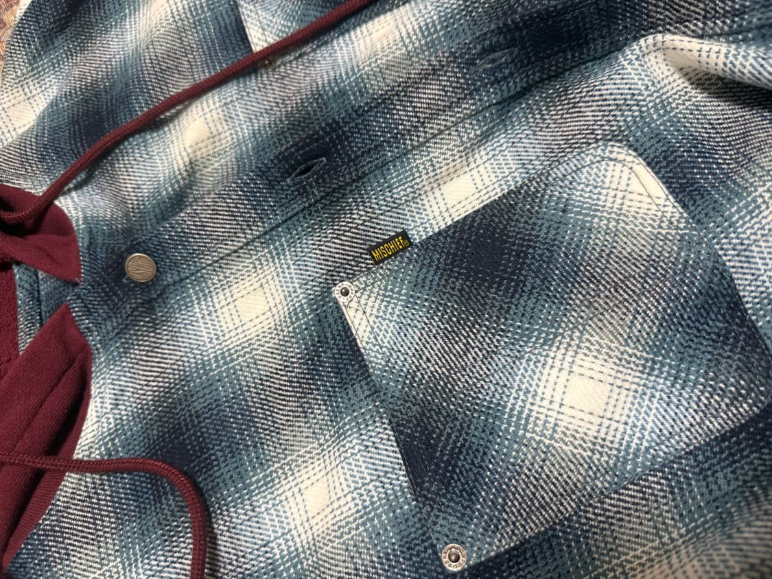 MSCHF 미스치프 플란넬 후드 체크셔츠 상품이미지3