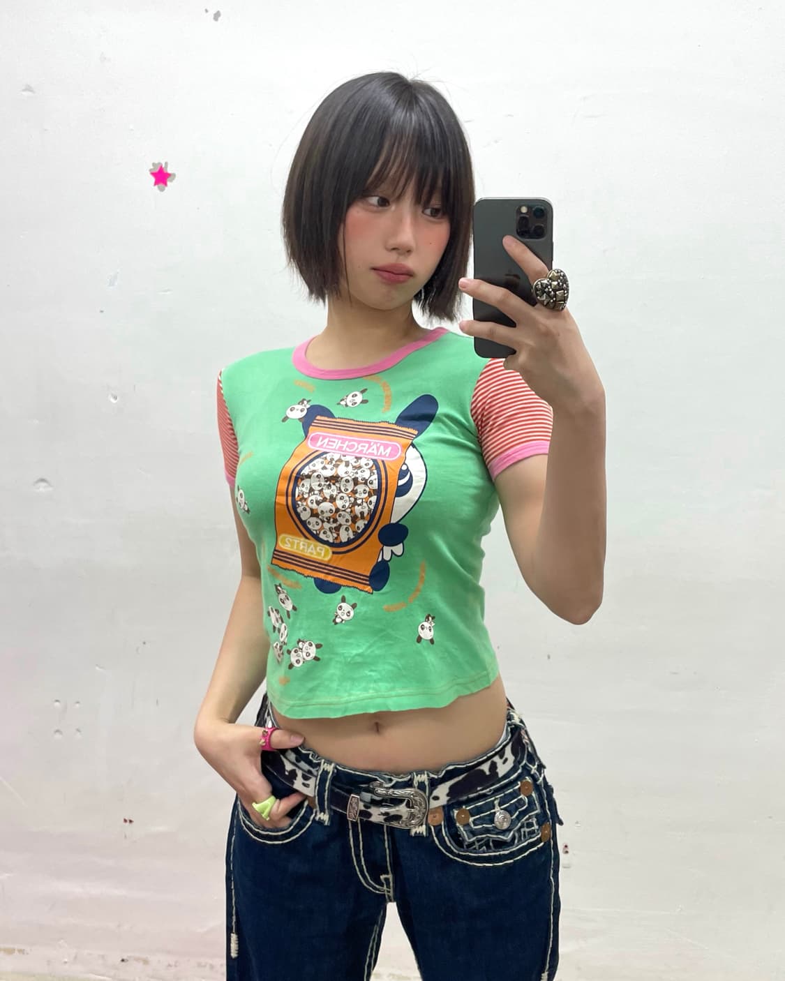 Panda Group Mint Stripe T-shirt 상품이미지1