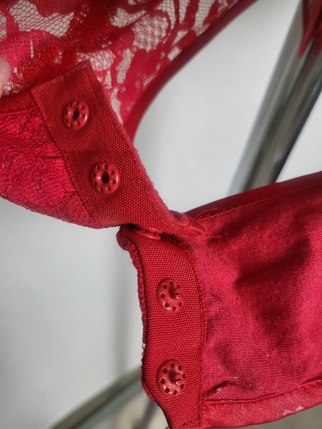 빈티지 레드 레이스 바디수트 상품이미지4