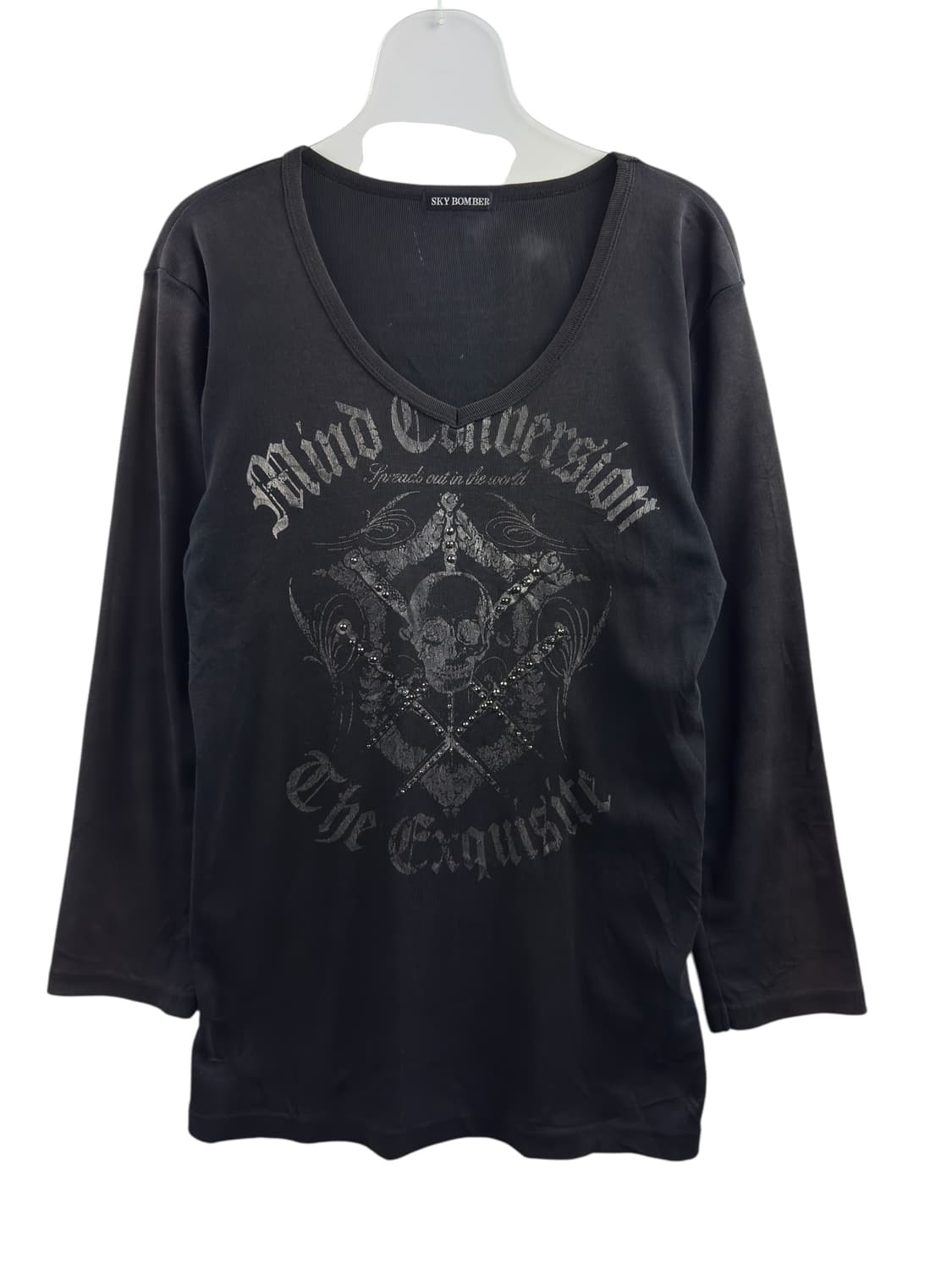 JPN Y2K 스컬 프린팅 롱슬리브1322 상품이미지1