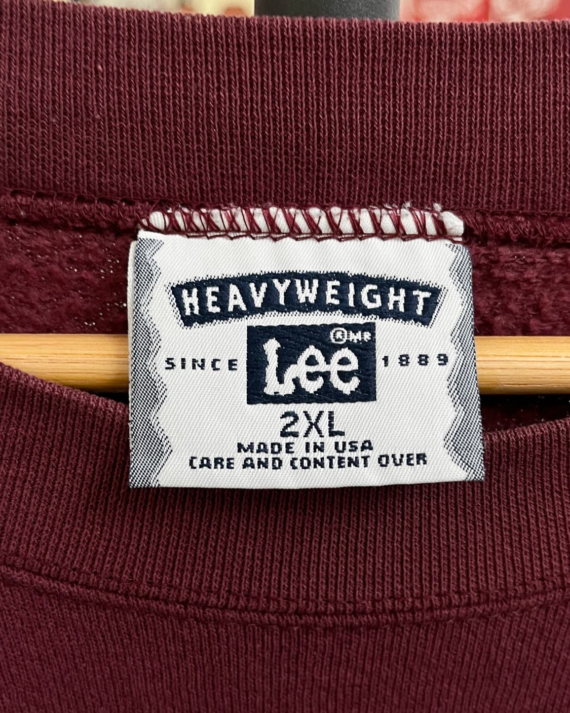 리 90s 아메리칸 오버사이즈 버건디 맨투맨 상품이미지7