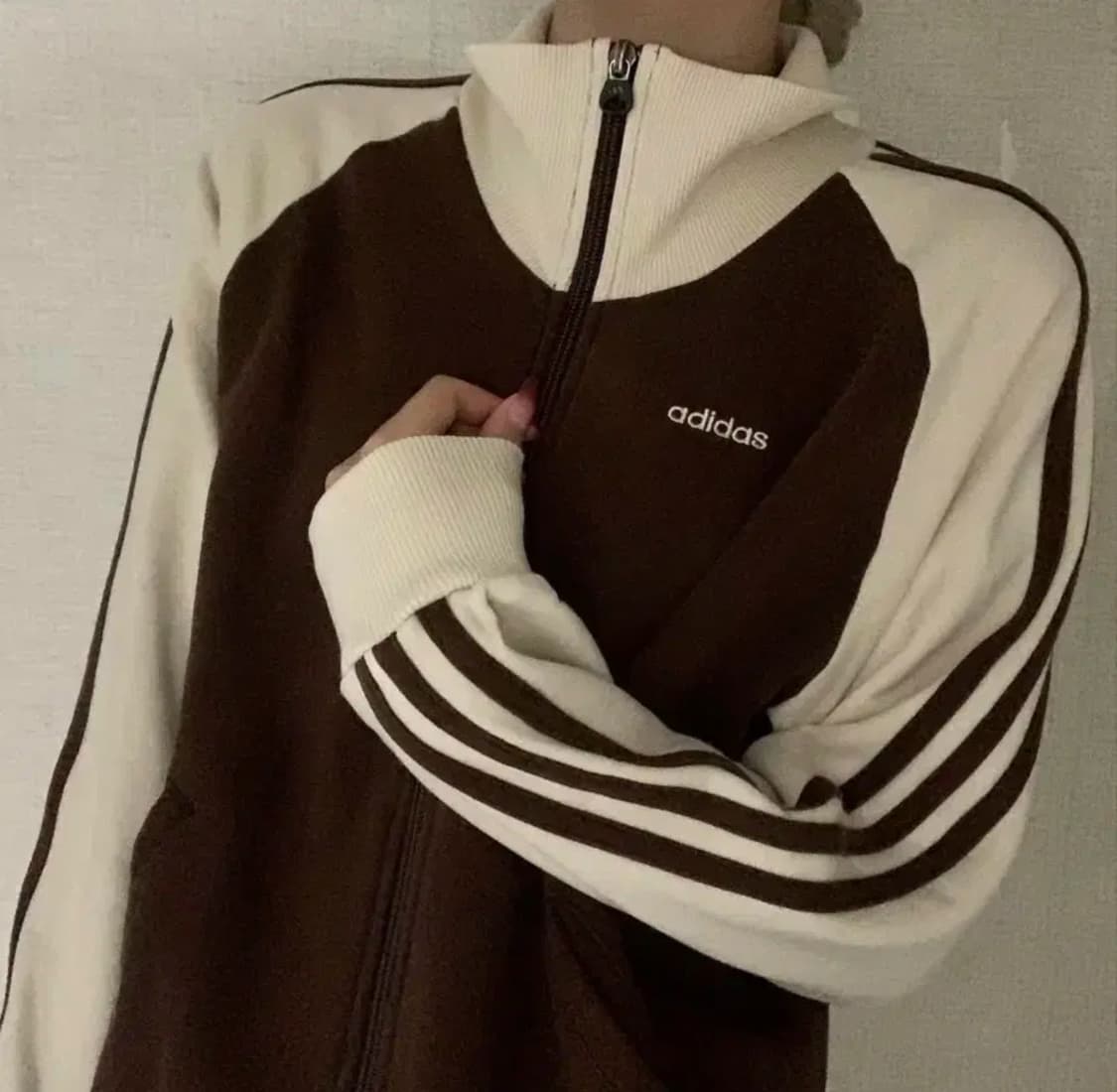 일본 아디다스 희귀 브라운 아이보리 져지 트랙탑 상품이미지1