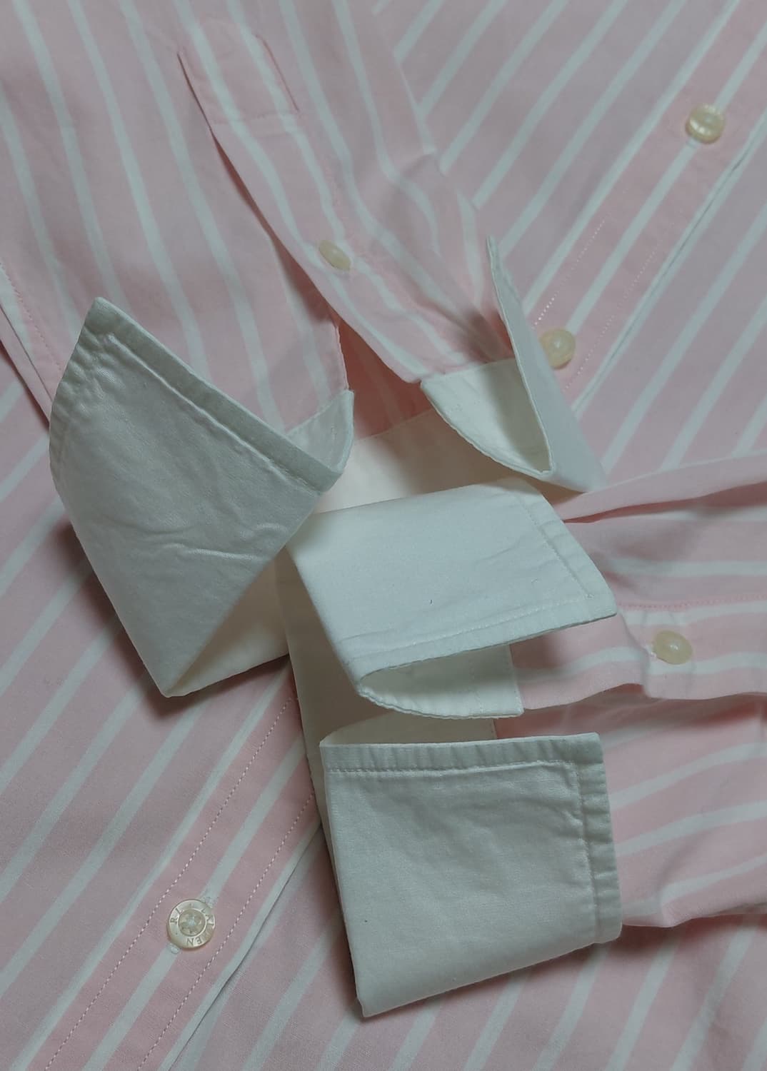 [S] 로렌 랄프로렌 스트라이프 클레릭 셔츠 (핑크) 상품이미지6