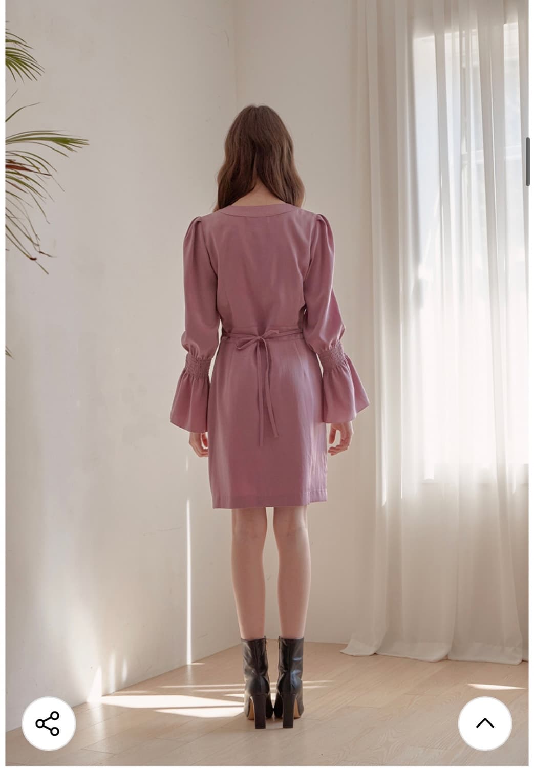 쥴리앤칼라 퍼플 펄 셔링 핀턱 원피스 F 상품이미지3