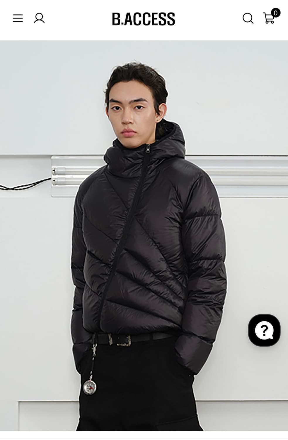 [M] 비엑세스 KREATE 경량 패딩 블랙 상품이미지2