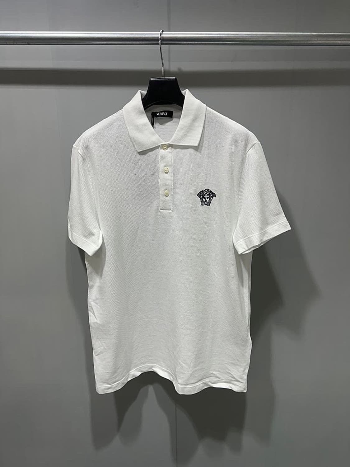 (정품/새상품) 베르사체 남성 폴로 카라 메두사 화이트 폴로 셔츠 상품이미지1