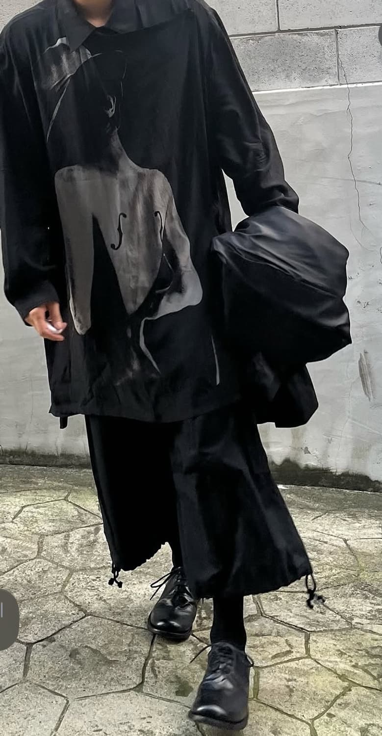 요지 야마모토 뿌르옴므 AW21 페도라 레이디 실크 셔츠 상품이미지5
