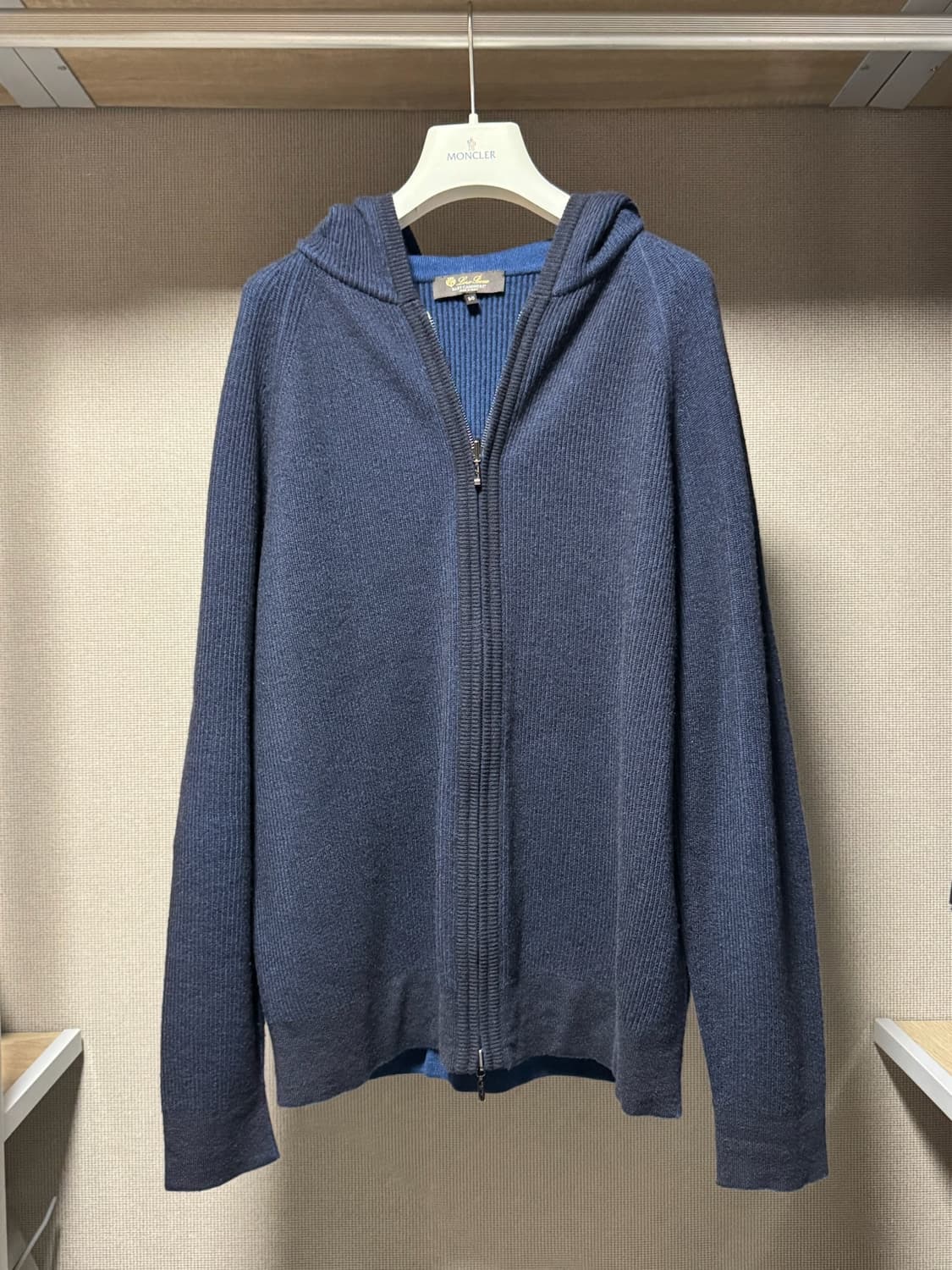 로로피아나 베이비 캐시미어 니트 후드집업 네이비 50 (100) 상품이미지1