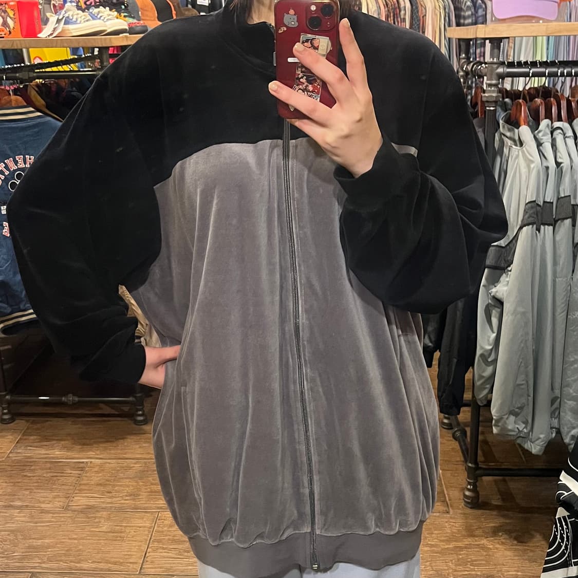 [HI] 빈티지 집업 블랙 그레이 상품이미지1