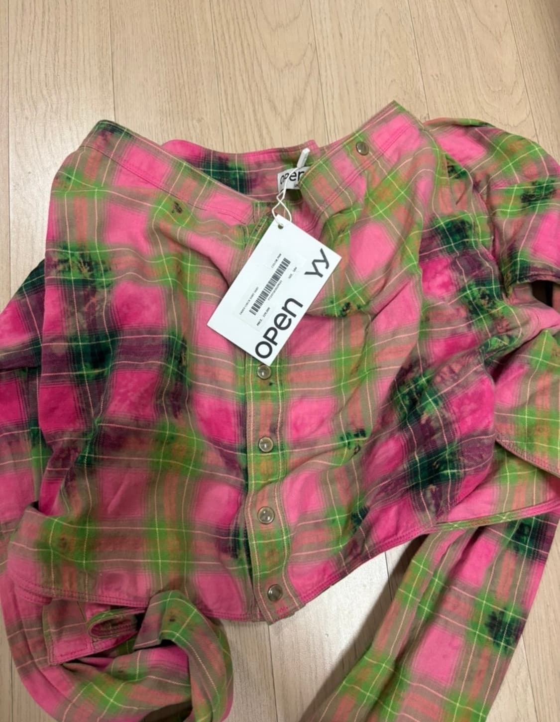 오픈와이와이 체크 셔츠 치마 상품이미지3