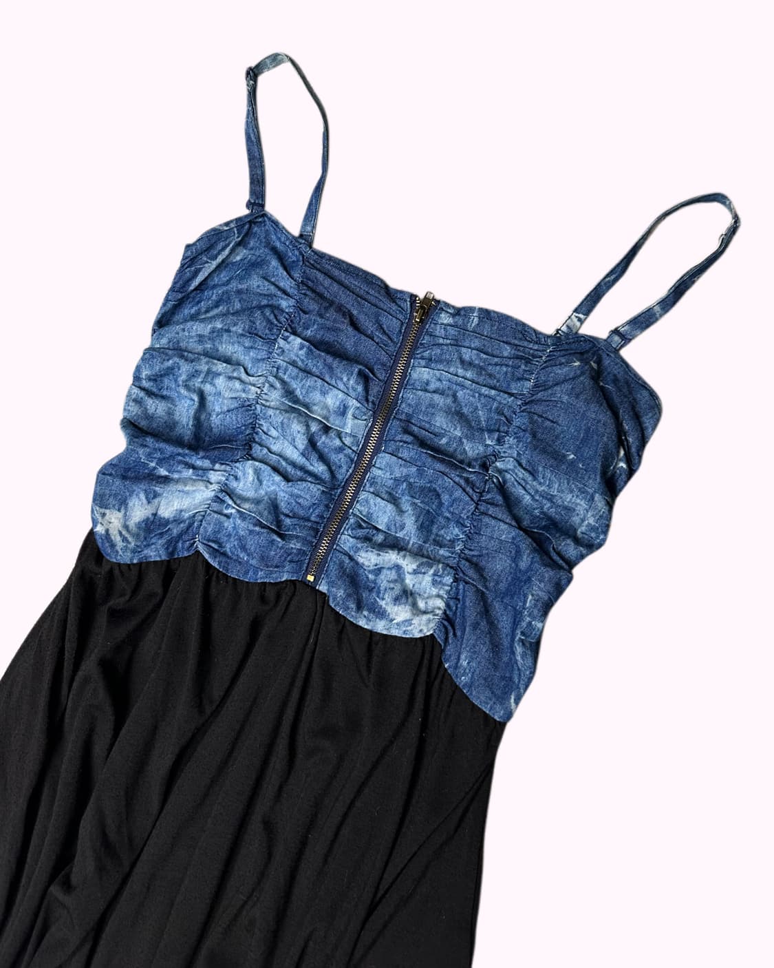 shirring denim long dress 상품이미지2