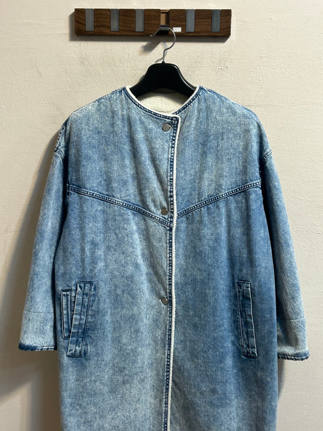 시스템 데님 보아 안감 롱 자켓 상품이미지2