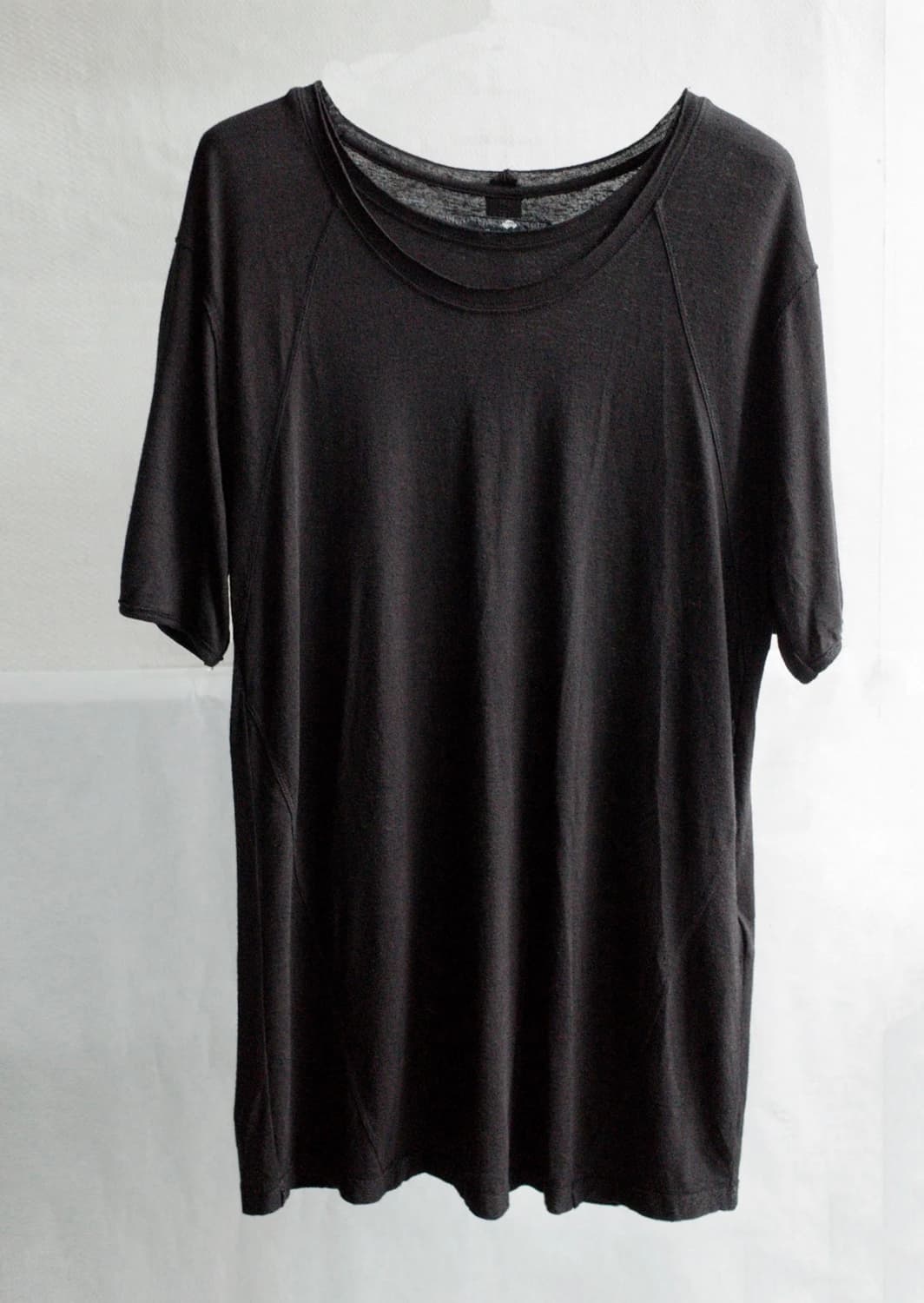 블랙멀 더블넥 티셔츠 블랙 L 상품이미지1