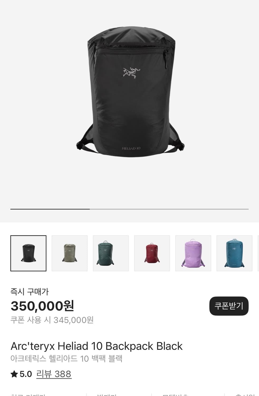 아크테릭스 헬리야드10 블랙 상품이미지1