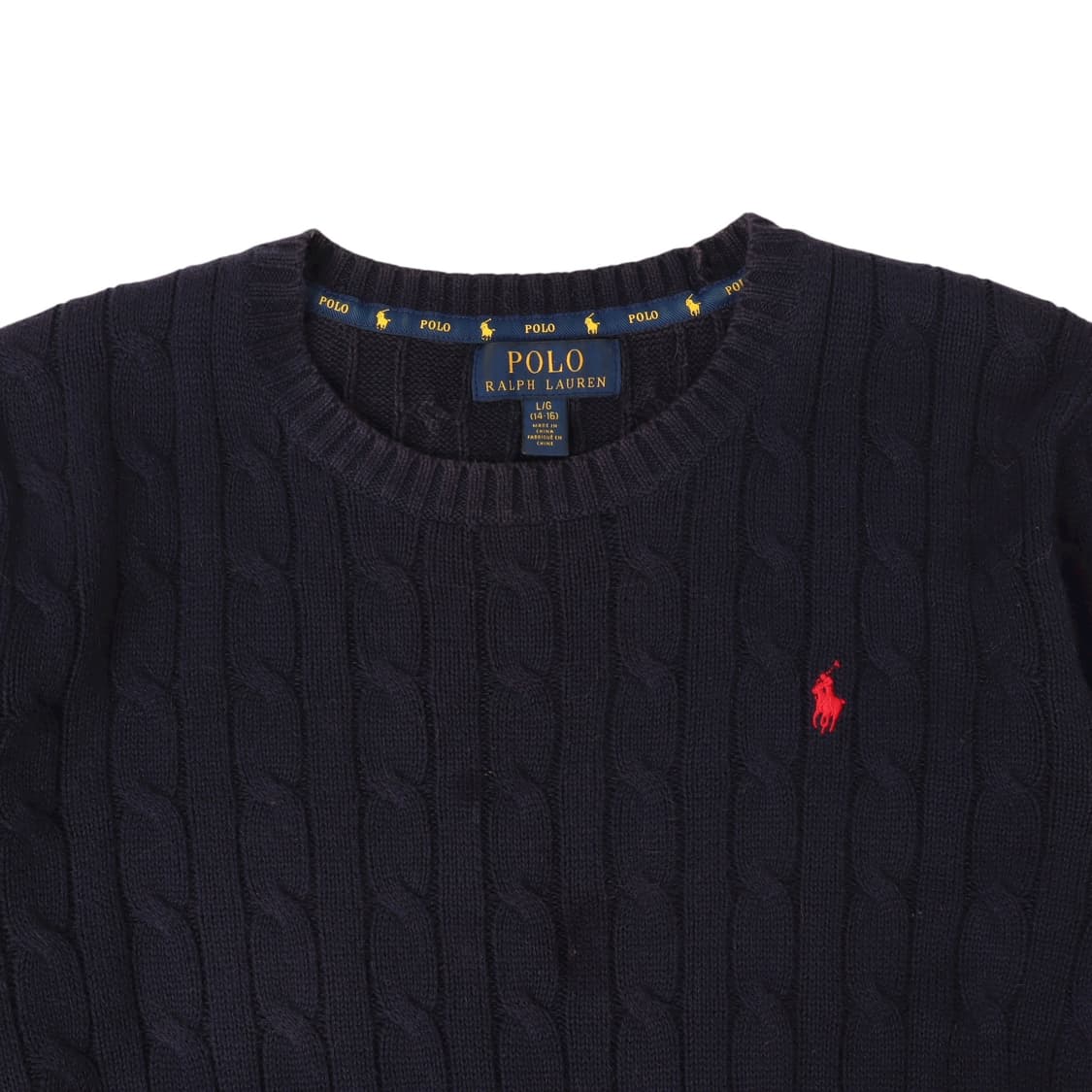폴로 랄프로렌 네이비 코튼 케이블 니트 스웨터 상품이미지2