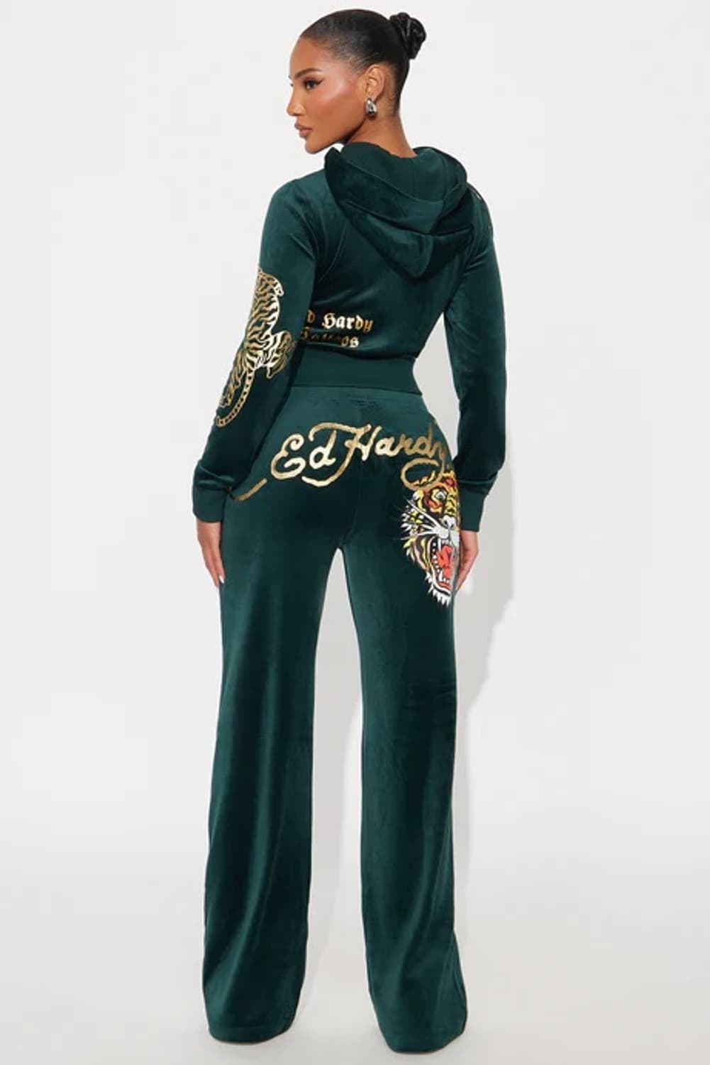 [새제품] 에드 하디 벨루아 벨벳 후드집업 팬츠 셋업 상품이미지2