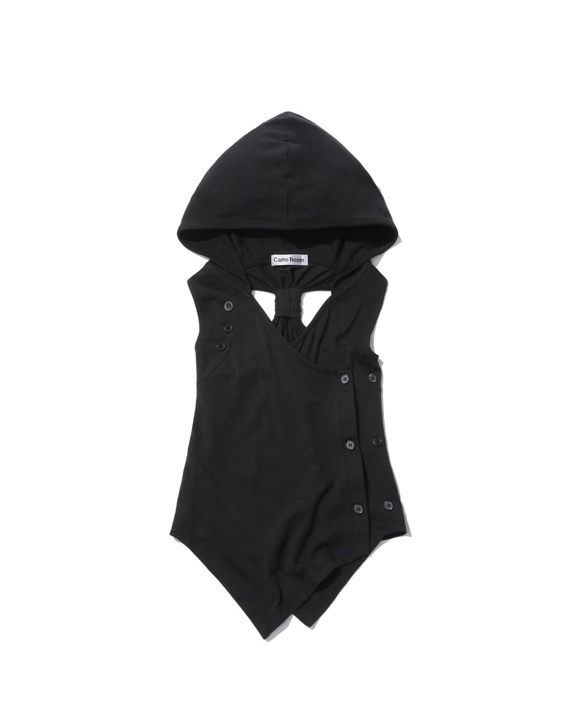 HOODED SLEEVELESS TOP_BLACK 상품이미지1