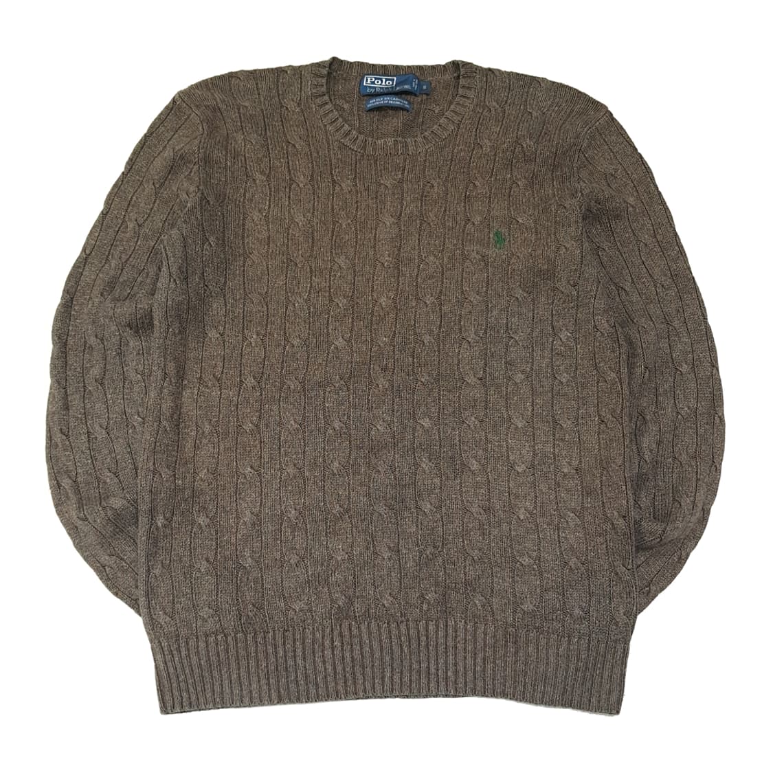 CL826 S 폴로 90s 홍콩판 실크캐시미어 케이블 브라운 니트 스웨 상품이미지1