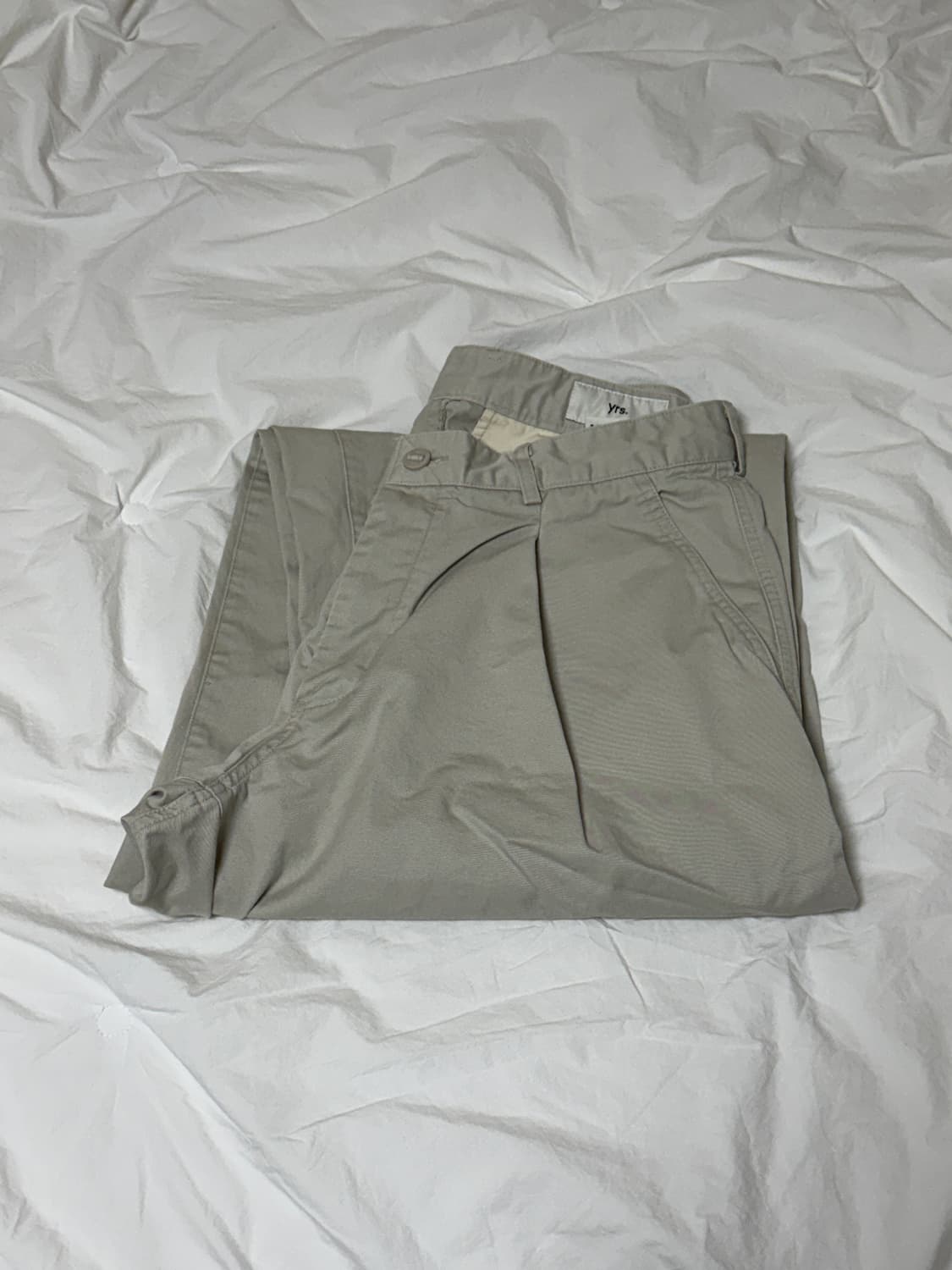 [M] 이얼즈어고 아이보리 원턱 와이드 치노 팬츠 원와치 Y-959 상품이미지2