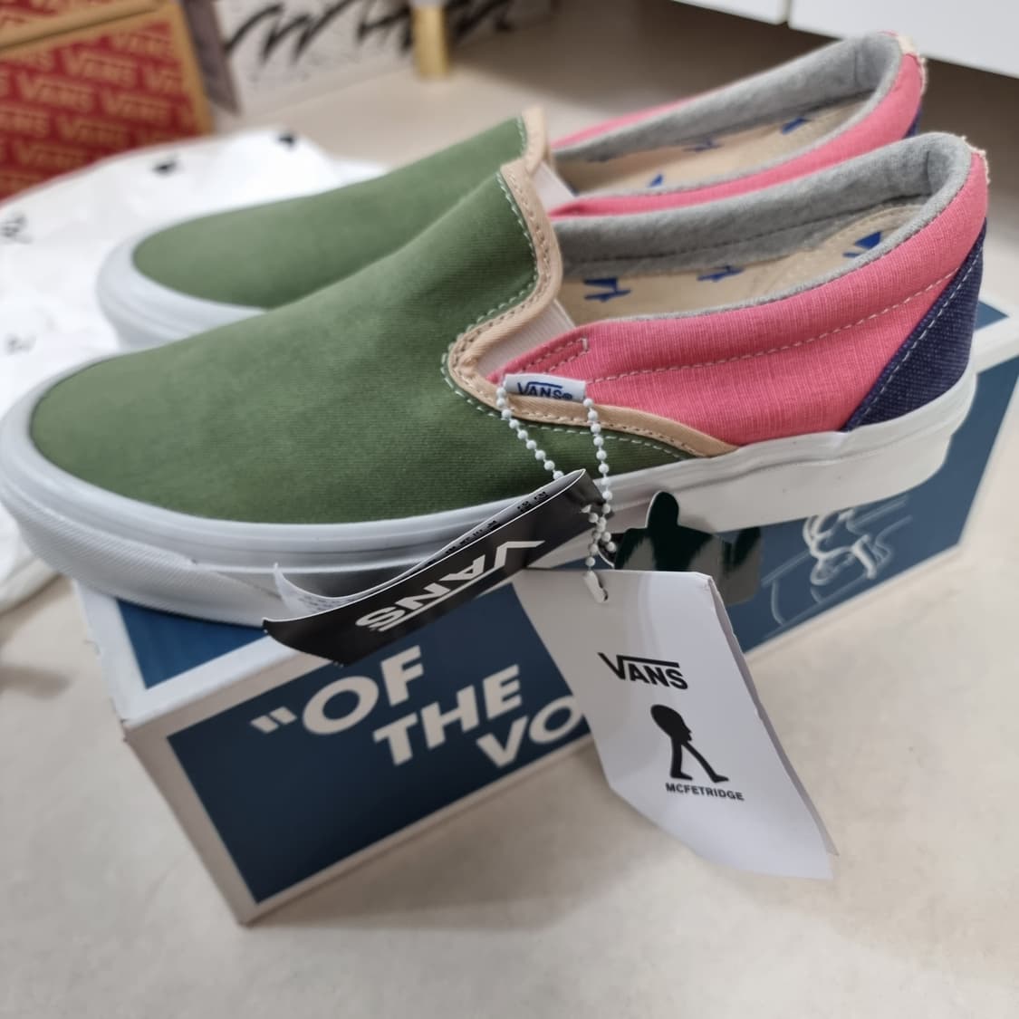 반스 McFETRIDGE 슬립온 그린/핑크 새상품 상품이미지3