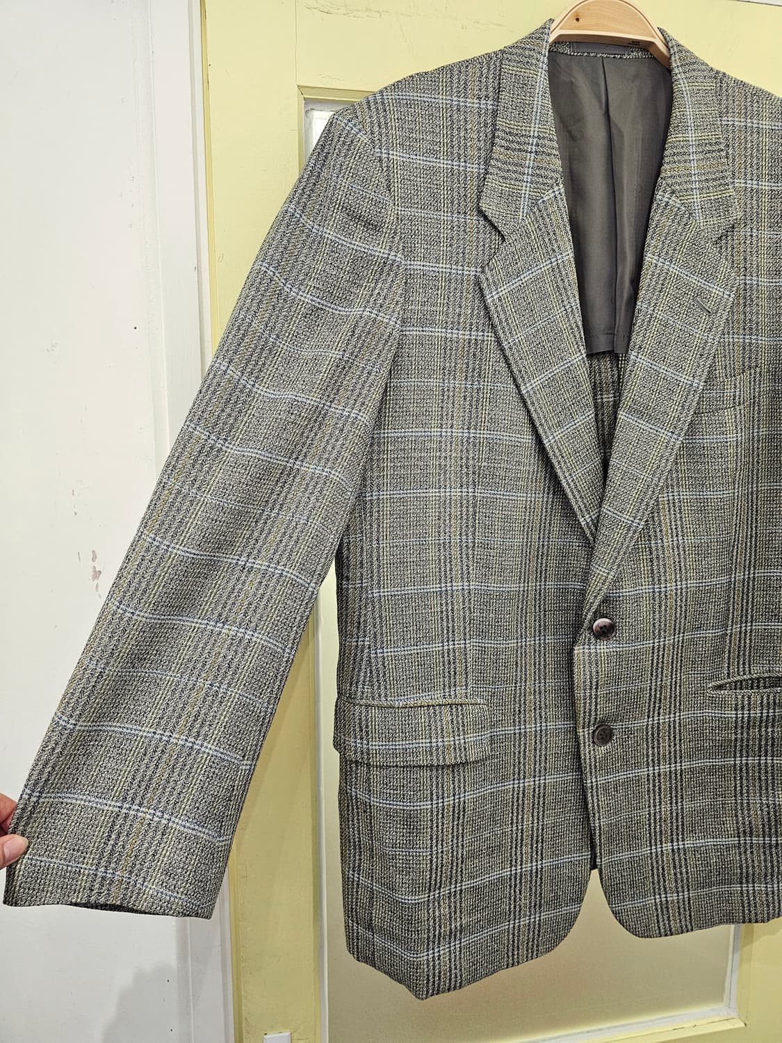 Christian Dior Monsieur 울 실크 그린 체크자켓 상품이미지4